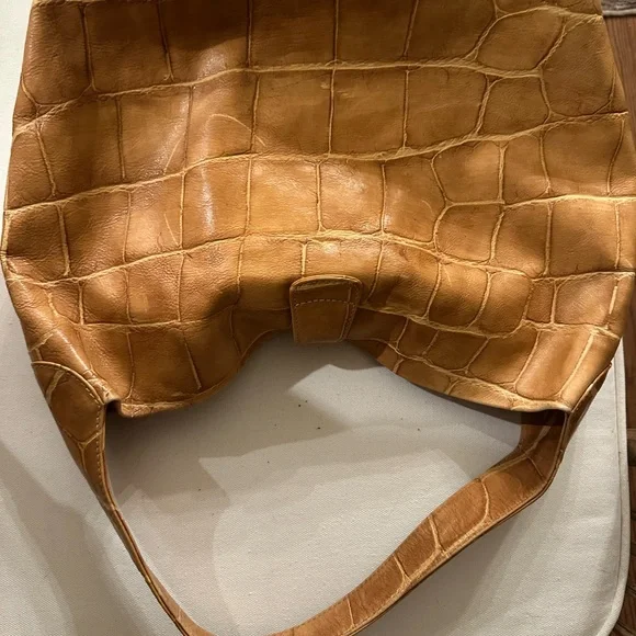 Dooney & Bourke Caramel Croc-Embossed Shoulder Bag - Picture 8 of 11